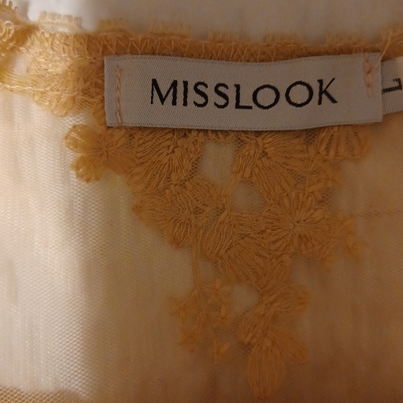 MISSLOOK Layered Beige Lace Overlay Sleeveless Dress Large - Picture 4 of 6